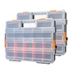 Makitoyo Tool Box Organizers, Interlocking Black 2 PCS Set Toolbox, Orange