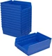Akro-Mils 12"x8"x4" Storage Bins &ndash; 12 Pack, Blue, Heavy Duty, Shelf/Drawer