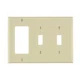 Leviton Almond 3 gang Thermoset Plastic Decora/Toggle Wall Plate