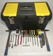 Stanley Lot Of Misc Tools & 019151 Plastic 19" Tool Box w/Storage Units & Tray