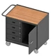 Durham 3121-TH-95, Tempered Hard Board Top, 4 Drawer Mobile Cabinet, 36"x24"x37"