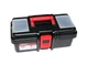 HYPER TOUGH 13-inch Toolbox, Plastic Tool and Hardware Storage, Black, USA 