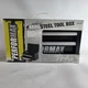 Performax Mini Metal Tool Box 2 Drawers Top Storage Powder Coat Steel Black New