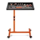OLBRUS Adjustable Work Table with Wheels, Mechanic Rolling Tool Tray Orange