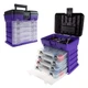 Stalwart Portable Tool Box Organizer With Removable Drawers And Handle Purple