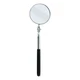 Telescoping Inspection Mirror, Round, 3-1/4 in dia, 11 in L to 15 in L Ullman S2