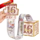 Turypaty Sweet 16th Birthday Pull-Out Money Gift Box Inches, Pink Rose Gold 