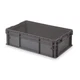 BUCKHORN SW241507F101000 Straight Wall Container,Gray,Solid,HDPE 3FZA3