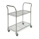 GRAINGER APPROVED 3TPA2 Wire Cart, 2 Shelf,Chrome,53x24x39 In. 3TPA2