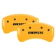 For Ford Mustang 05-14 MGP Gloss Yellow Rear Caliper Covers w BOSS Engraving
