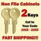 Hon Desk & File Cabinet Key / (2) TWO KEYS / Code Series 101E - 225E