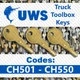 ( 3 ) Three UWS Truck Tool Box Keys / Select your key code / Series CH501-CH550