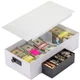 Volcora Cash Box Money Organizer - 15&rdquo; x 7.5&rdquo; x 4&rdquo; Cashbox 5 15 inches, White