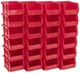 24 Count Akro-Mils 30210 Red Polymer Stacking Hopper Bins, 4-1/8" x 5-3/8" x 3"