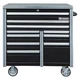 Westward 49Nr89 Westward Rolling Tool Cabinet, 10-Drawers, Matte Black, 42" W X