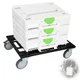 DITKOK Metal Tool Cart for Festool with 4 15.58 x 11.53 x 4.13 inches, Black 