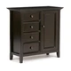 Simpli Home Amherst 37 inch Wide Solid Wood Transitional Medium Storage Cabinet 