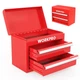 WORKPRO Mini Metal Tool Box with 2 Drawers and Top Storage, Small Tool Chest ...