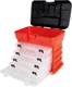 Compact Tool Storage Box with 4 Multi-Compartment Trays by Stalwart