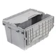 AKRO-MILS Attached Lid Totes - 21-1/2x15x12-1/2" - Gray Lot of 6