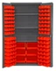 Durham 2501-BDLP-102-3S-1795, Cabinet with 102 Red Bins & 3 Shelves, 24"x36"x72"
