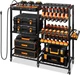 TC-HOMENY Power Tool Organizer Cart with Charging Power Strip, 28 Drill Tool Gar TC-HOMENY Power Tool Organizer Cart with Charging Power Strip, 28 Drill Tool Gar