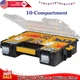DEWALT Small Parts Organizer 10 Compartment Hardware Storage Box DWST14825 Divid