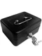Jssmst Locking Small Steel Cash Box with Money Tray,Lock Box,Black Small