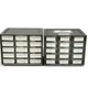 2x 15 Drawer Akro-Mils 10-115 Organizer Cabinet with Film Resistors Capacitors