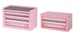Kobalt Mini Toolbox 3-Drawer Top & Base Pink Steel Tool Box.