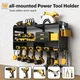 SPAMPUR POWER TOOL ORGANIZER WALL MOUNT WITH 6 CORDLESS DRILL HOLDER - BLACK