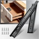 YENUO Full Extension Drawer Slides Side Mount 10 12 14 14 Inch, Black-Basic 