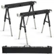 OLBRUS 2 Pack Heavy Duty Folding Sawhorse Pair, Adjustable Height & Legs, Por...