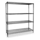 Wire Shelving Unit, 24"D X 48"W X 63"H, 4 Shelves, Black, 2Kpl6