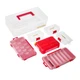 Geinxurn Plastic Tools Box Set, 7Pieces Red 10.87" L x 6.14" W x 3.78" H, RED