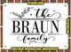 Braun Family Decorative Metal Door or Wall Plaque (Style 2)