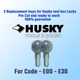 E00-E30. Replacement keys for Home Depot, Husky Tool box locks Cut to your code.