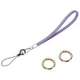 uxcell Smooth Leather Wristlet Strap, Prevent Drop Wrist Lanyard Light Purple 