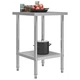 Kitchen Work Table Hotel Prep Work Table with Undershelf Stainless Steel vidaXL