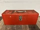 Vintage Kennedy KK-19 Red Toolbox W/Tray & Metal Handle 19x7x7 1/2 USA Made