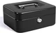 Jssmst Locking Medium Steel Cash Box with Money Tray,Lock Box,Black