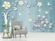 3D Pearl Antler Petals 20607NA Wallpaper Wall Murals Removable Wallpaper Fay