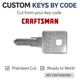 Craftsman Toolbox Keys Replacement Key Cut by Code 8001-8223
