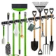ZONGOOL 2 Pack Broom Holder Wall Mount, 4 Racks and 5 Hooks Mop Hanger Wall M...