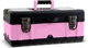 Pink Tool Box 18" Small Metal & Plastic Portable Lightweight Organizer Tool Box