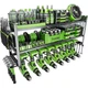 3-Layer 16 In. Black Steel Heavy Duty Drill Tool Organizer Wall Rack with 8 Slot