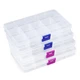 Opret 15 Grids Bead Organizer(4 Pack), Earring 15 grids, 4 pcs, transparent 