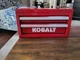 Kobalt Mini Steel Tool Box 2-Drawer Red Organizer Top Opens Crafts/Art Etc