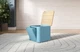 EVEREST GAUGE METAL FREESTANDING CABINET COMPACT STORAGE BENCH - MODERN BLUE
