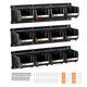 VEVOR Wall Mounted Storage Bins 12 pcs Hanging Stackable Storage Bin Black